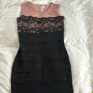 Blush Pink and Black Dress